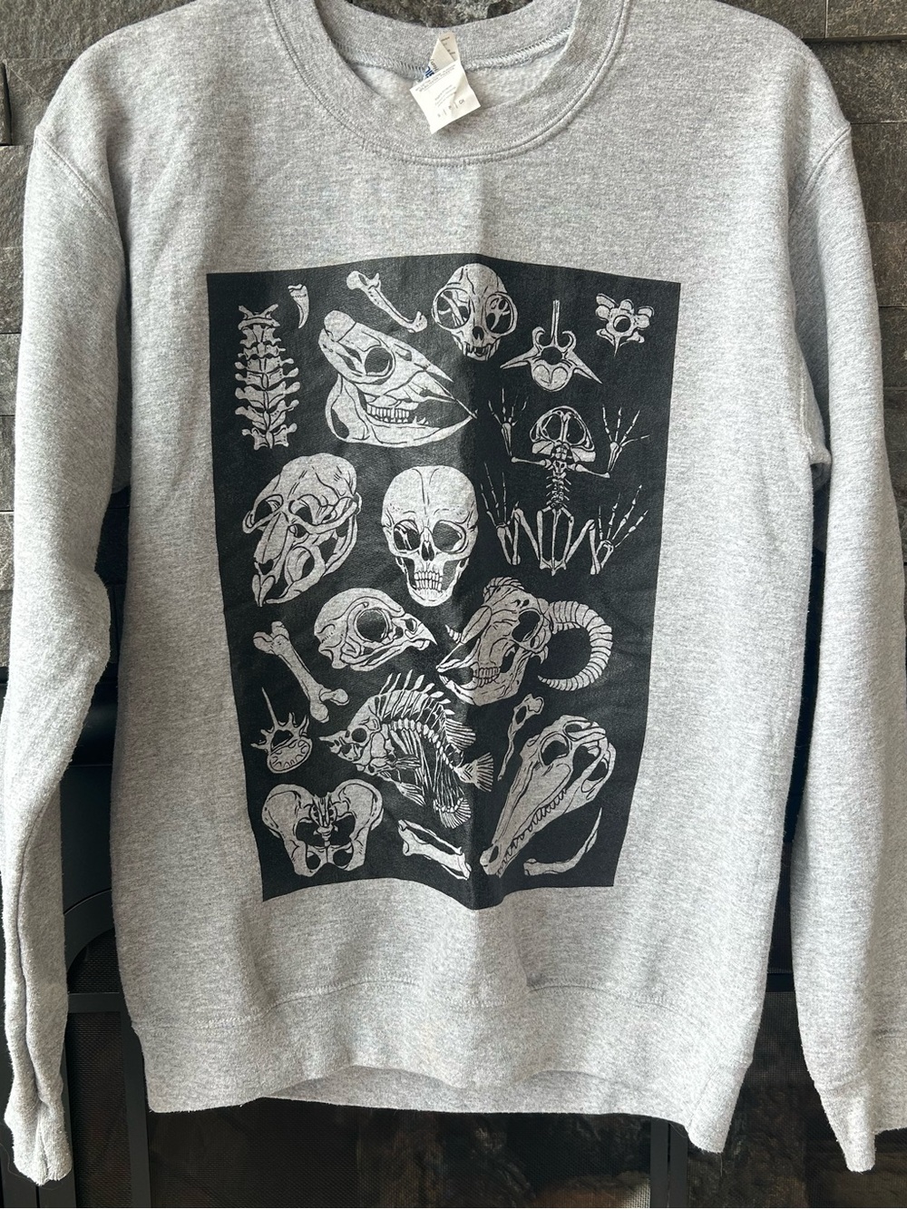 Animal Skeleton + Bones, Vulture Culture Gothic Screenprint Sweatshirt